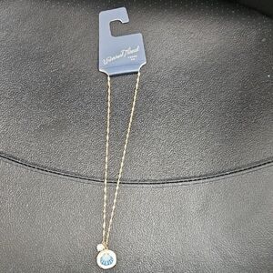 Universal Thread Gold Necklace with Blue Pendant